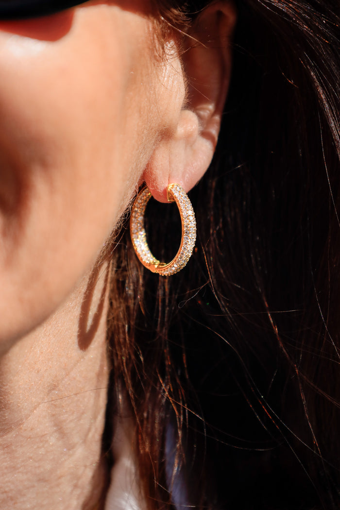 Pendientes Aro Pavé de Circonitas