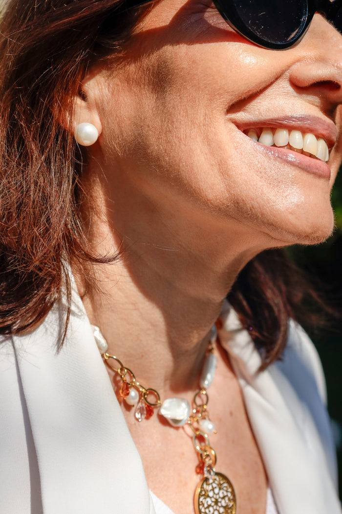 Pendientes Perla Botón