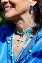 Collar Seda Azul de Sari