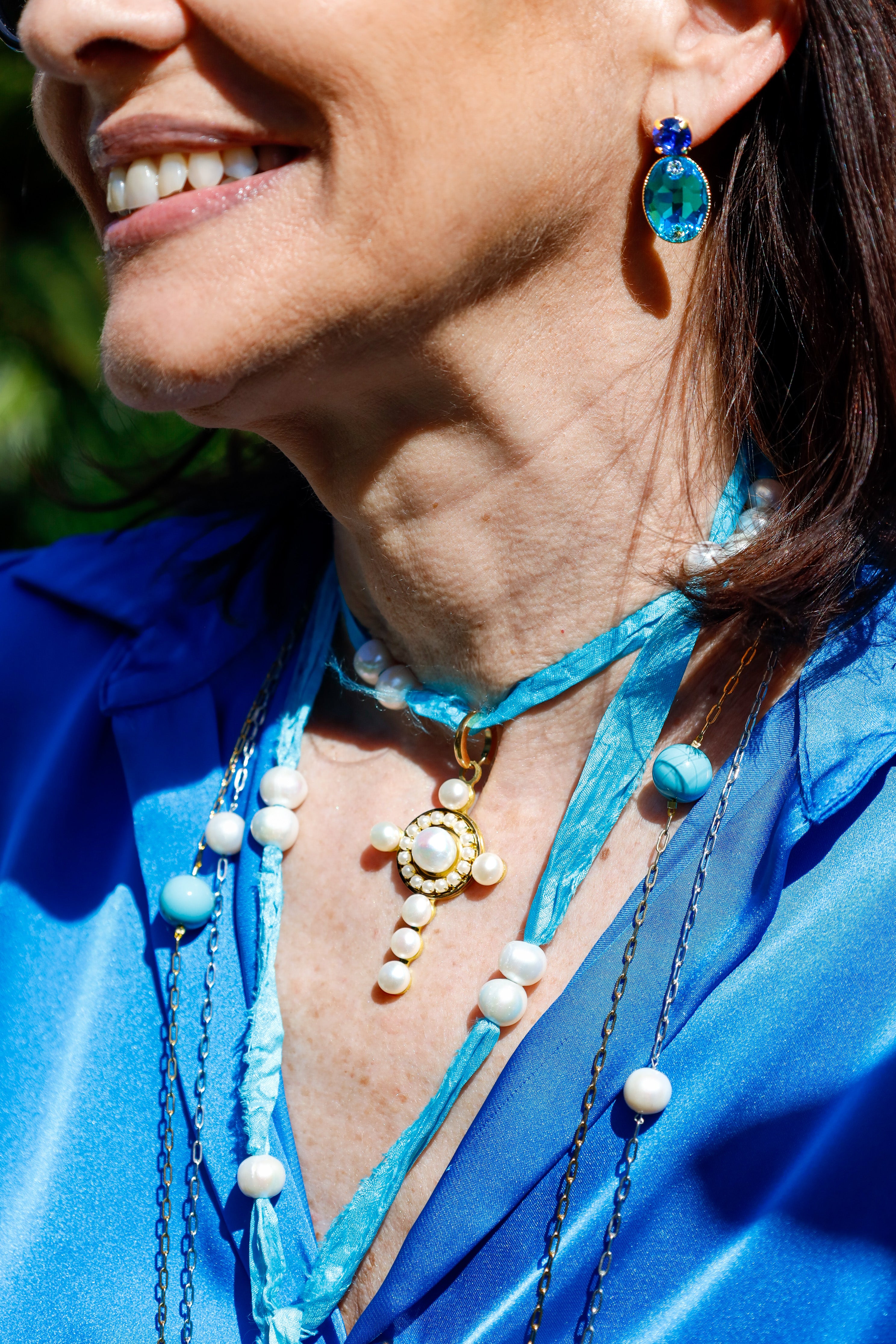 Collar Seda Azul de Sari