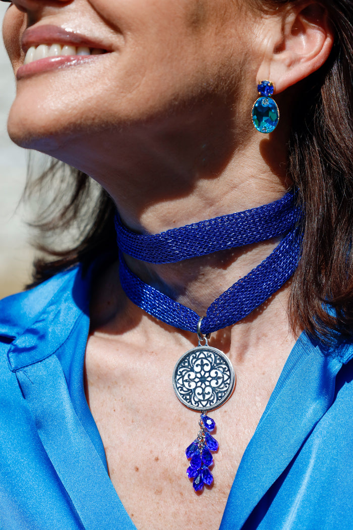 Medalla Lágrimas de Cristal Azul