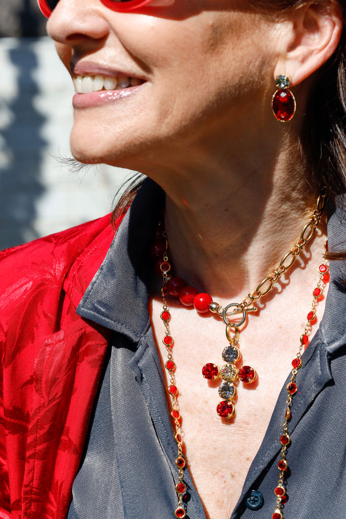 Cruz Andrómeda Rojo con Cristal Swarovski®