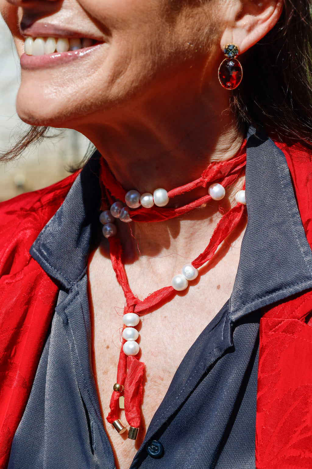 Collar Seda Rojo de Sari