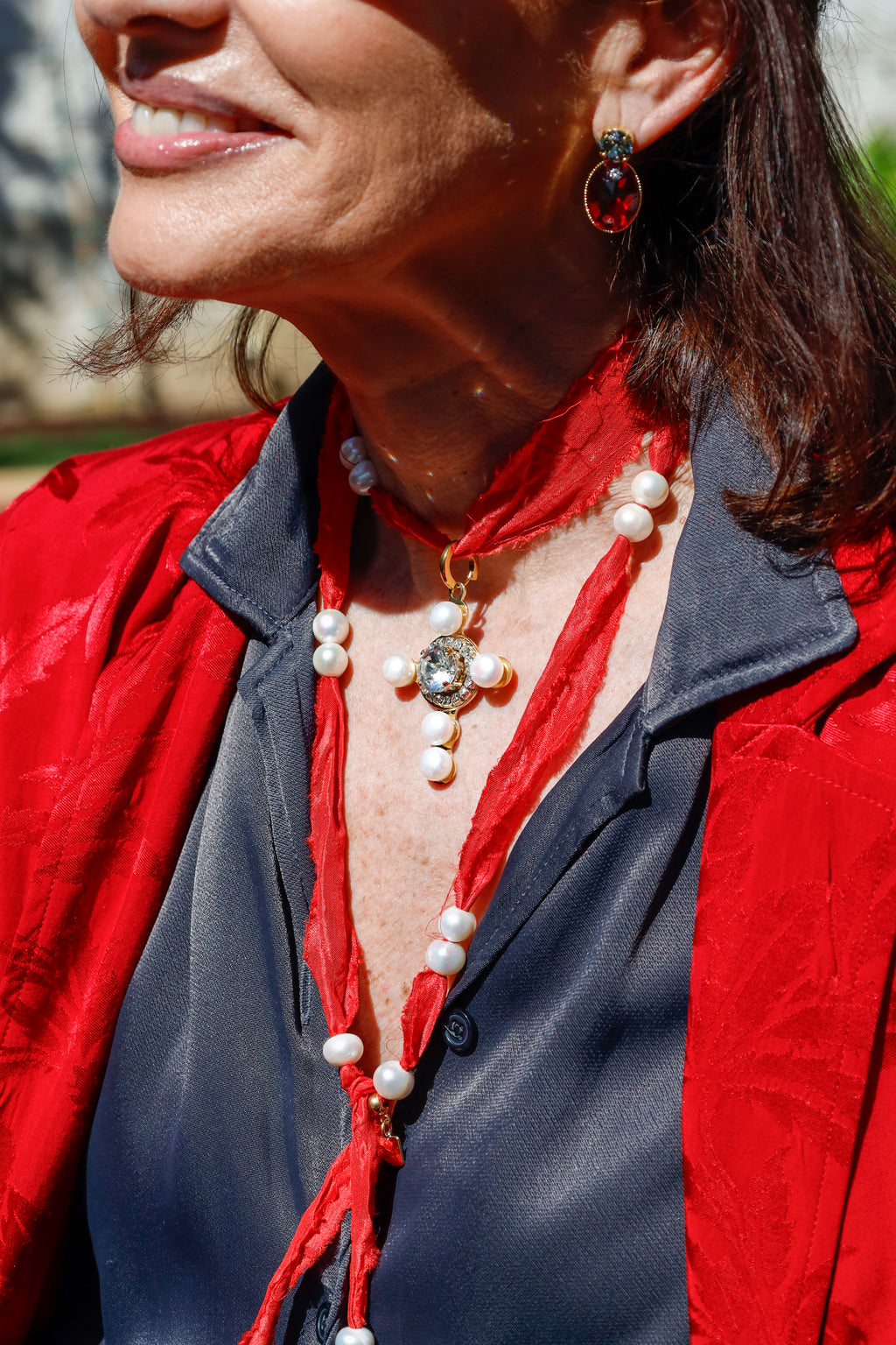 Collar Seda Rojo de Sari