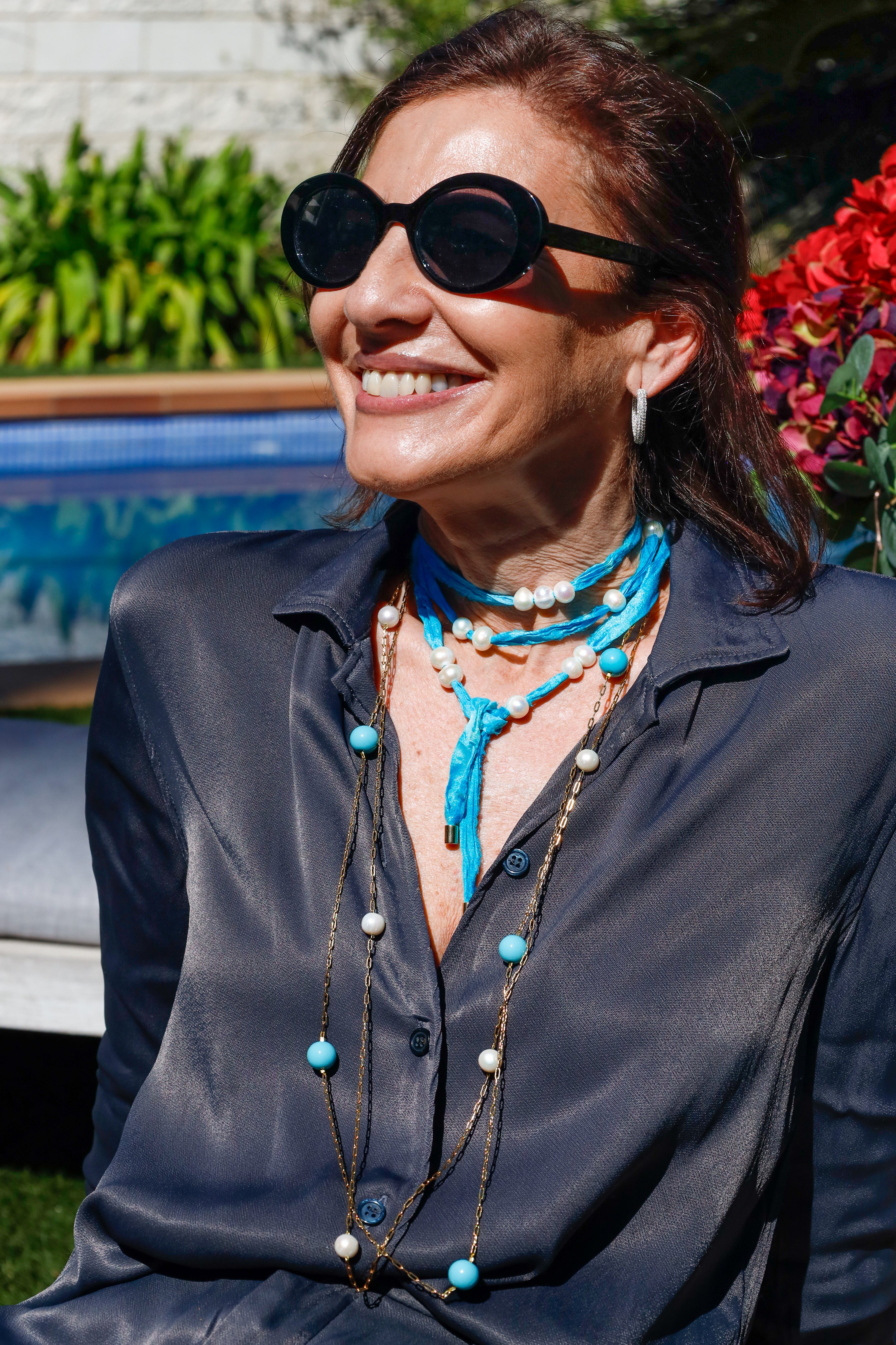 Collar Seda Azul de Sari
