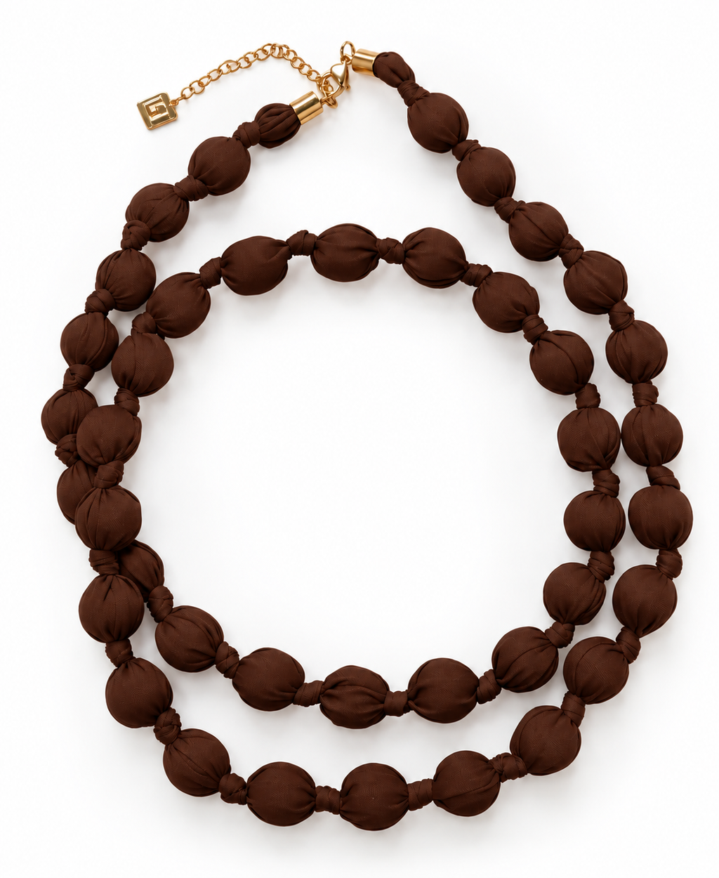 Collar de Esferas Anudadas de Tela