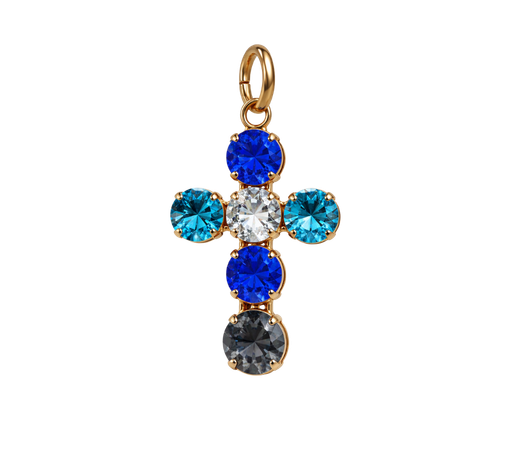Cruz Andrómeda Azul con Cristal Swarovski®