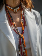 Collar Seda Natural con Perlas