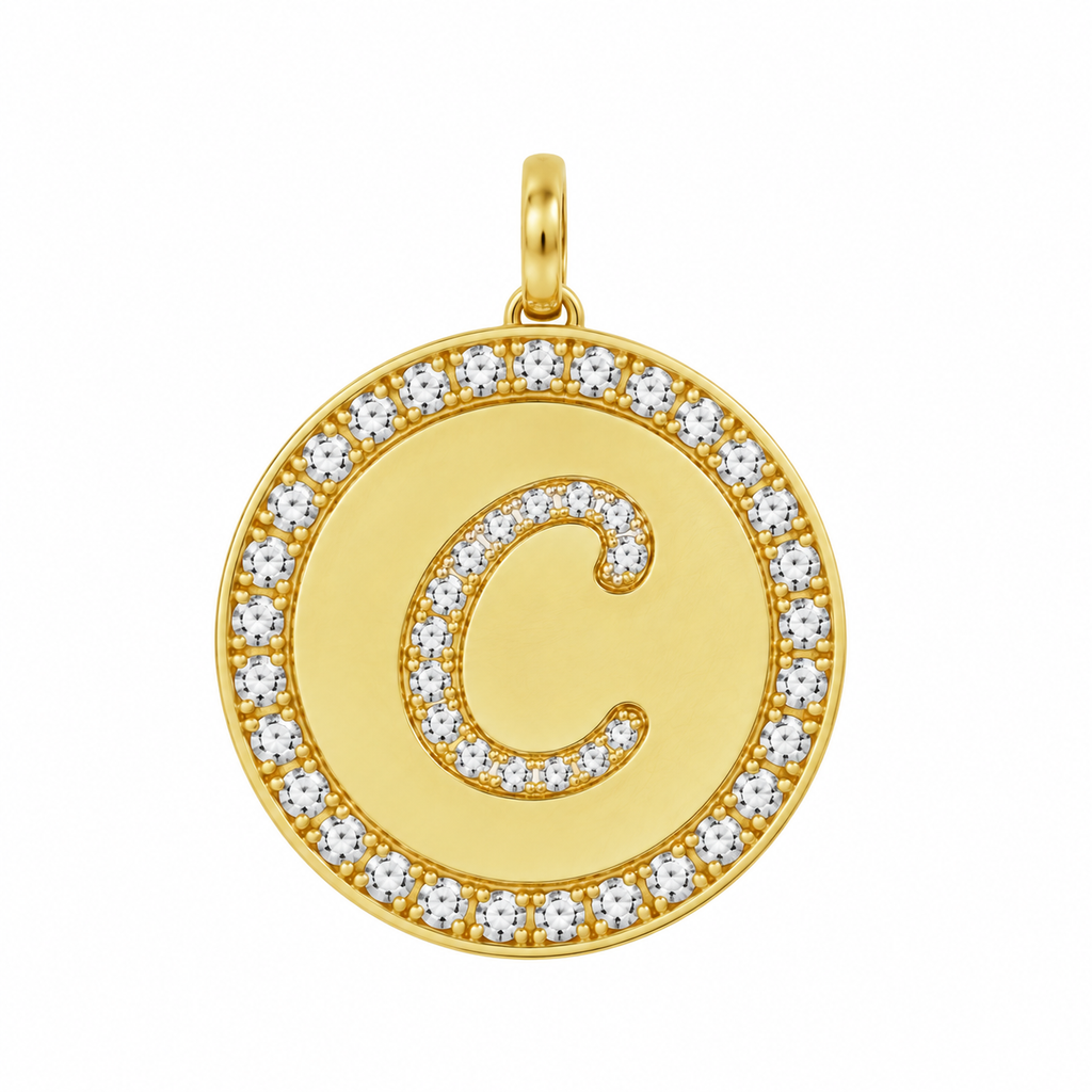 Rhinestone Initial Medal (Customization)