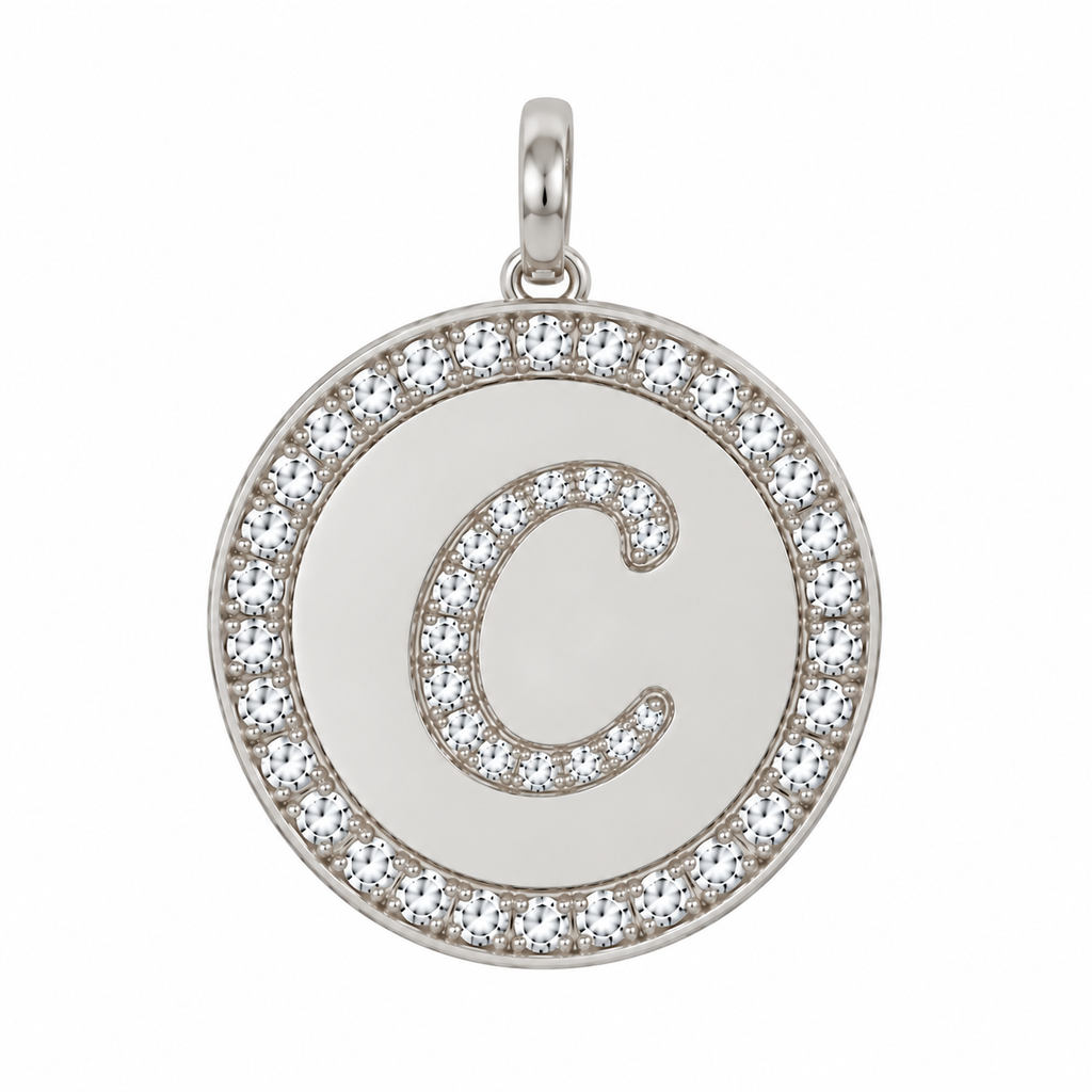 Rhinestone Initial Medal (Customization)