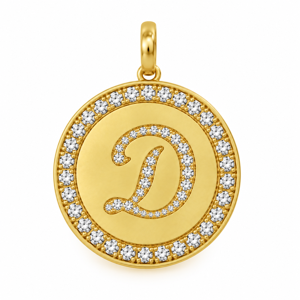 Rhinestone Initial Medal (Customization)