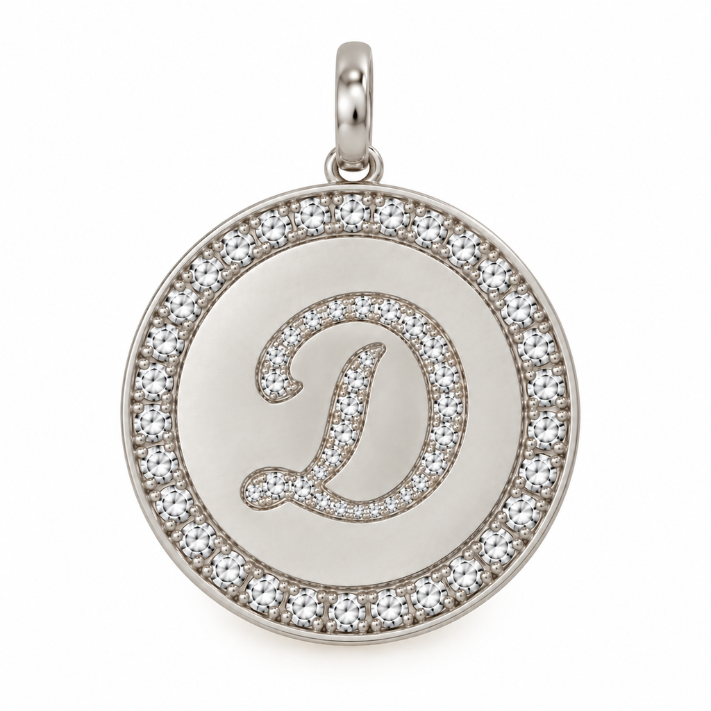Rhinestone Initial Medal (Customization)