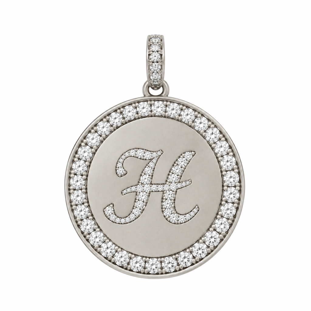 Rhinestone Initial Medal (Customization)