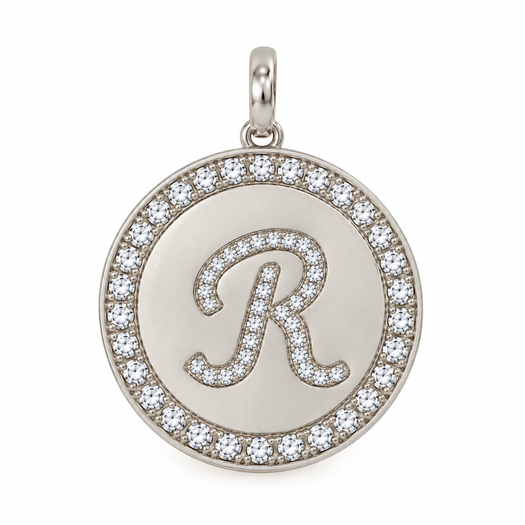 Rhinestone Initial Medal (Customization)