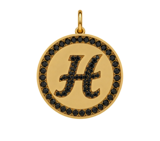 Rhinestone Initial Medal (Customization)