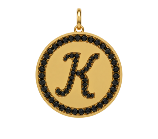 Rhinestone Initial Medal (Customization)