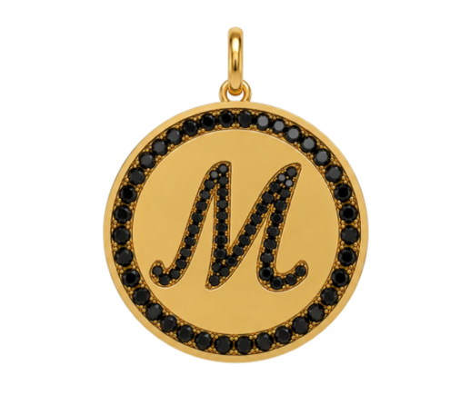 Rhinestone Initial Medal (Customization)