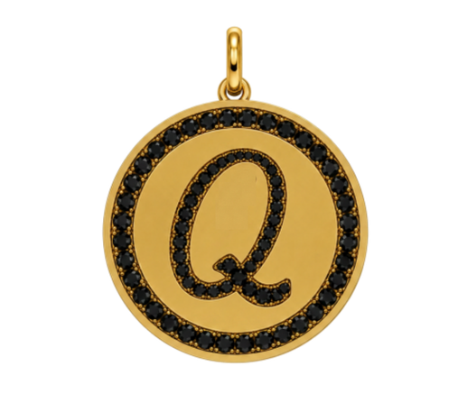 Rhinestone Initial Medal (Customization)