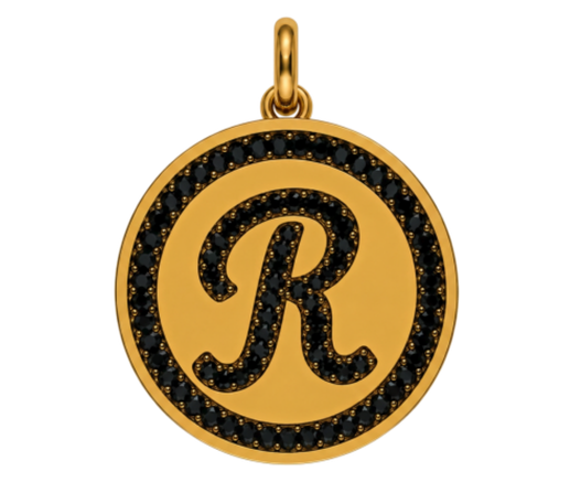 Rhinestone Initial Medal (Customization)
