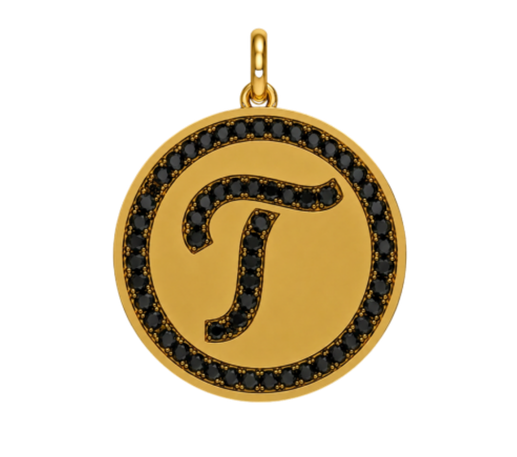 Rhinestone Initial Medal (Customization)