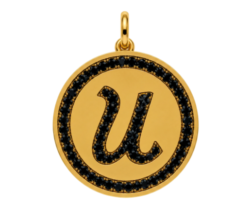 Rhinestone Initial Medal (Customization)