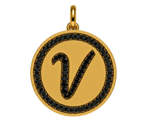 Rhinestone Initial Medal (Customization)