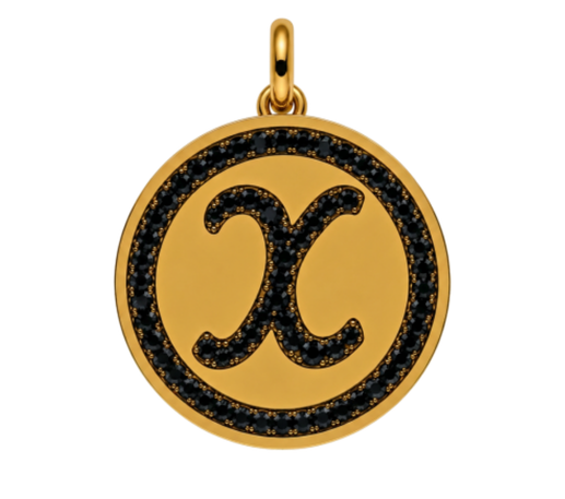 Rhinestone Initial Medal (Customization)