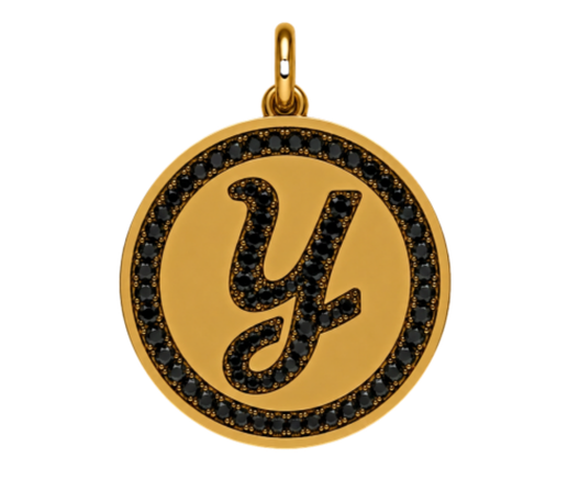 Rhinestone Initial Medal (Customization)