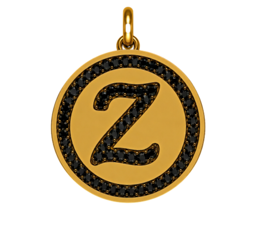 Rhinestone Initial Medal (Customization)