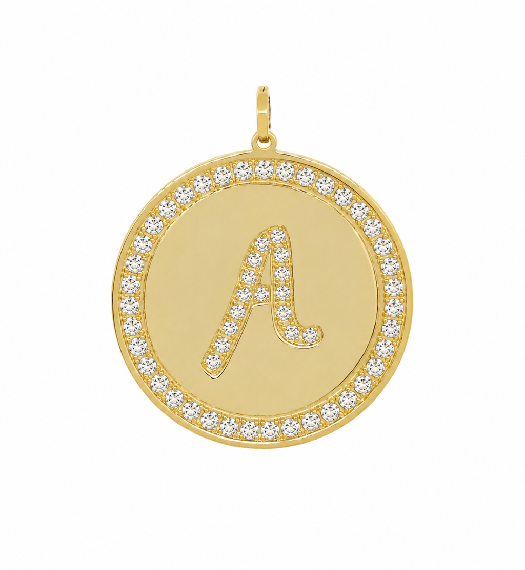Rhinestone Initial Medal (Customization)