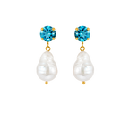 Pendientes Perla Barroca Aqua Peonia