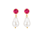 Pendientes Perla Barroca Aqua Peonia