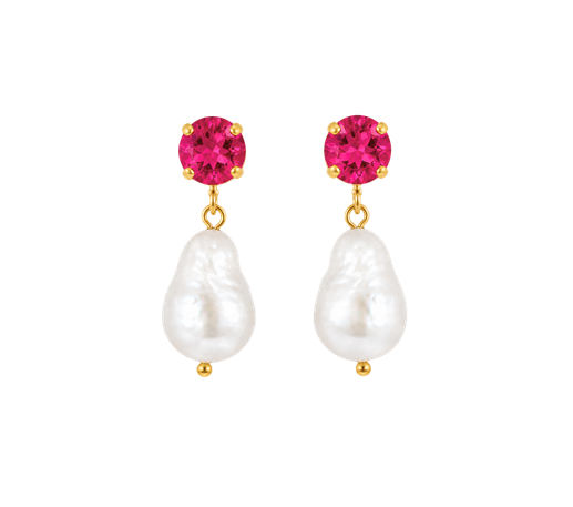 Pendientes Perla Barroca Aqua Peonia