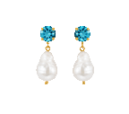 Pendientes Perla Barroca Aqua Peonia