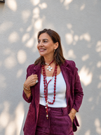 Collar Seda Natural con Perlas