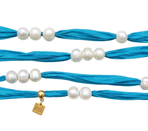 Collar Seda Azul de Sari