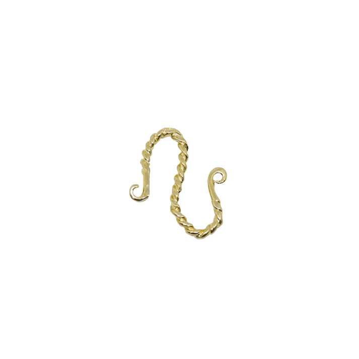 Acortador de cadena en forma de S disponible en acabado dorado o plateado.