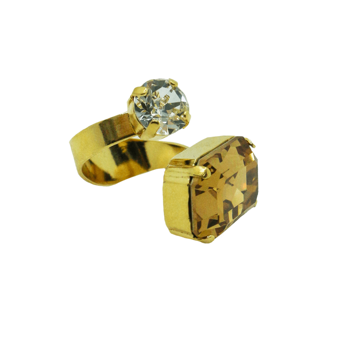 Anillo Gemelli con Cristal Caramelo de Swarovski®