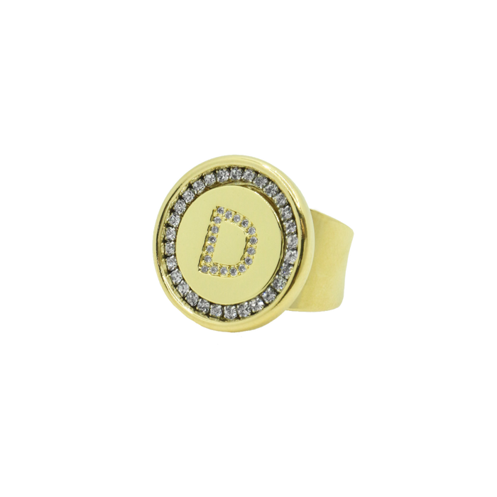 Anillo Mini Inicial Blanco