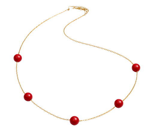 Cadena Esferas de Cristal Rojo