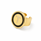 Anillo Mini Inicial Negro