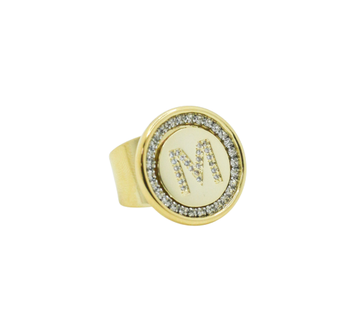 Anillo Mini Inicial Blanco