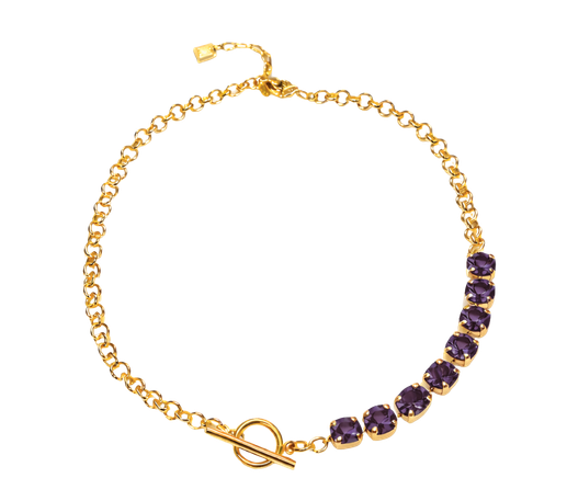 Cadena Mix Atenea con Cristal Amatista de Swarovski®