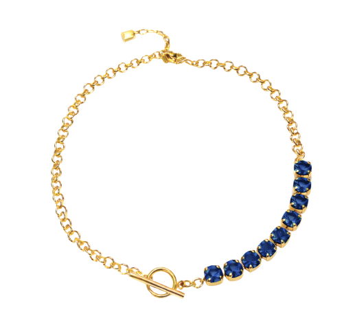 Cadena Mix Atenea con Cristal Azul Royal de Swarovski®