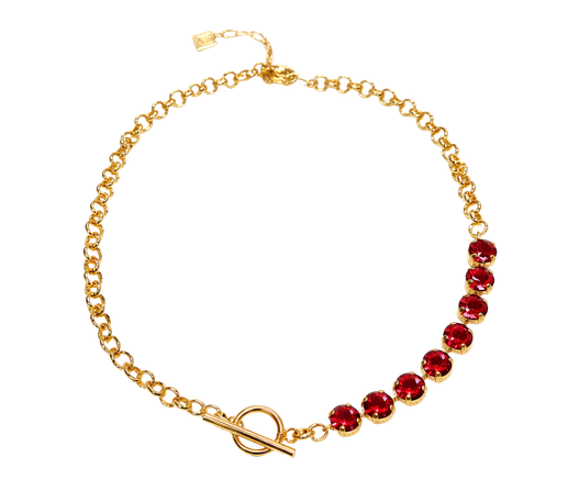 Cadena Mix Atenea con Cristal Rojo de Swarovski®