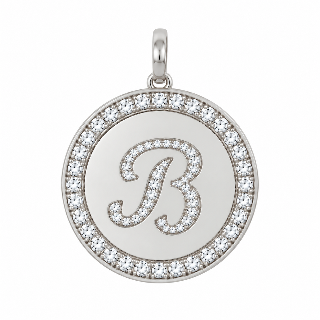 Rhinestone Initial Medal (Customization)