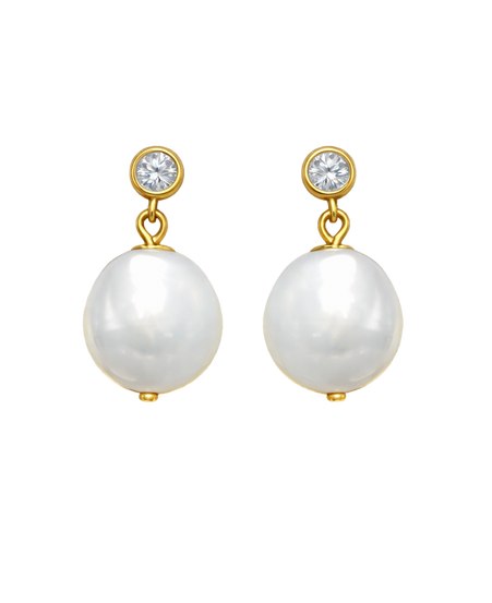 Pearl Coin Earrings