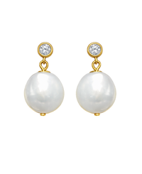 Pearl Coin Earrings