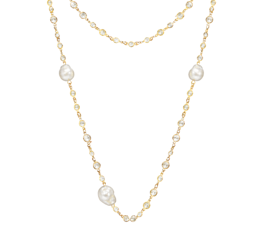 Cadena Circonitas con Perlas Premium