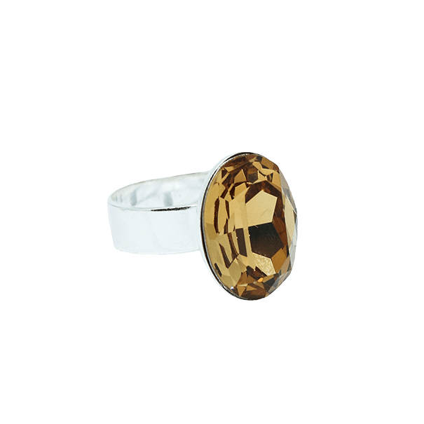 ANILLO ALBEROBELLO CARAMELO PLATEADO